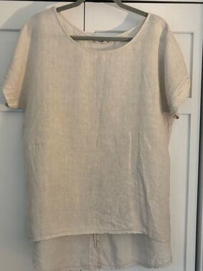 Terzo Millenio Linen Tunic Top - Women's Relaxed Short Sleeve